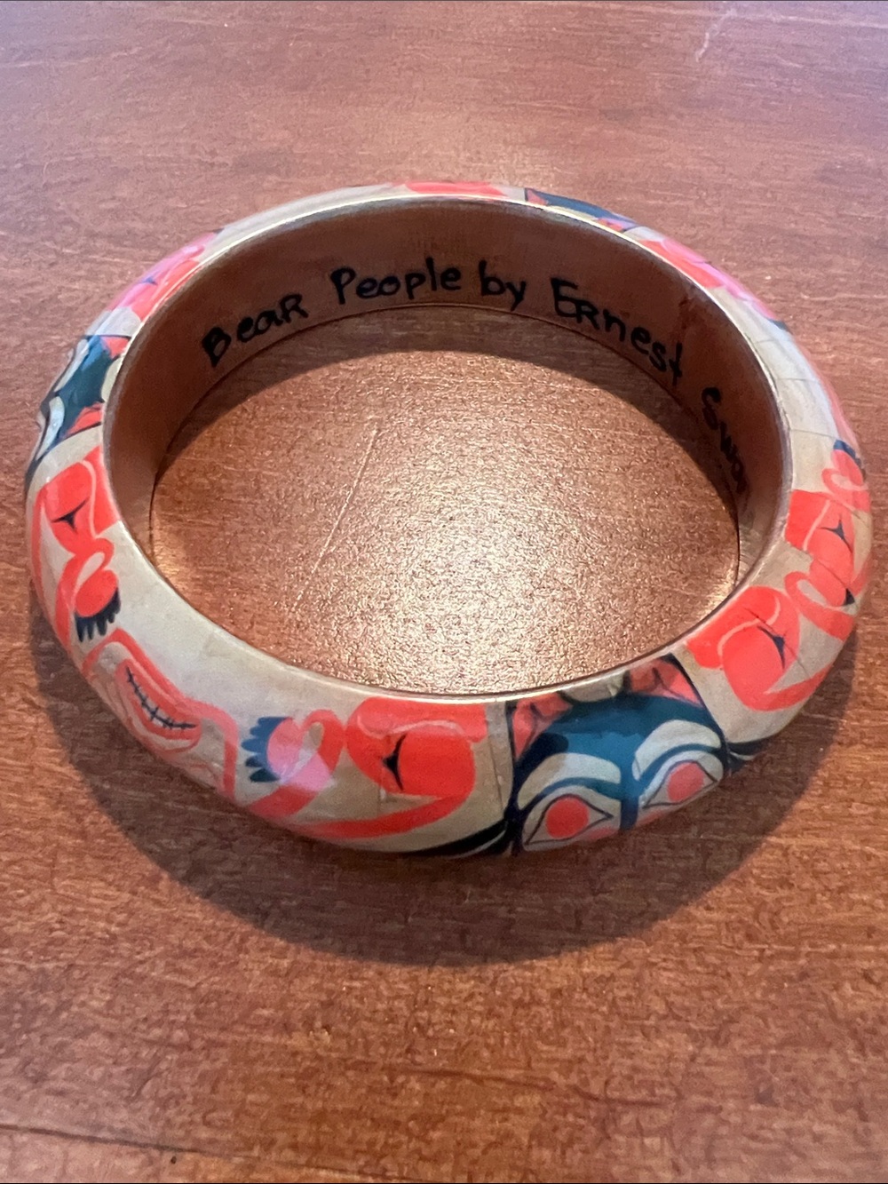 Bear People by Ernest Swanson Haida Wood Bangle Bracelet
